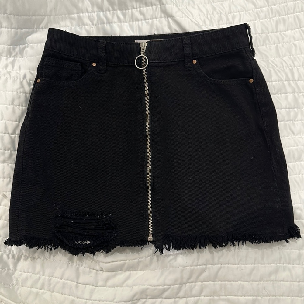 Pacsun Distressed O-Ring Denim Skirt
